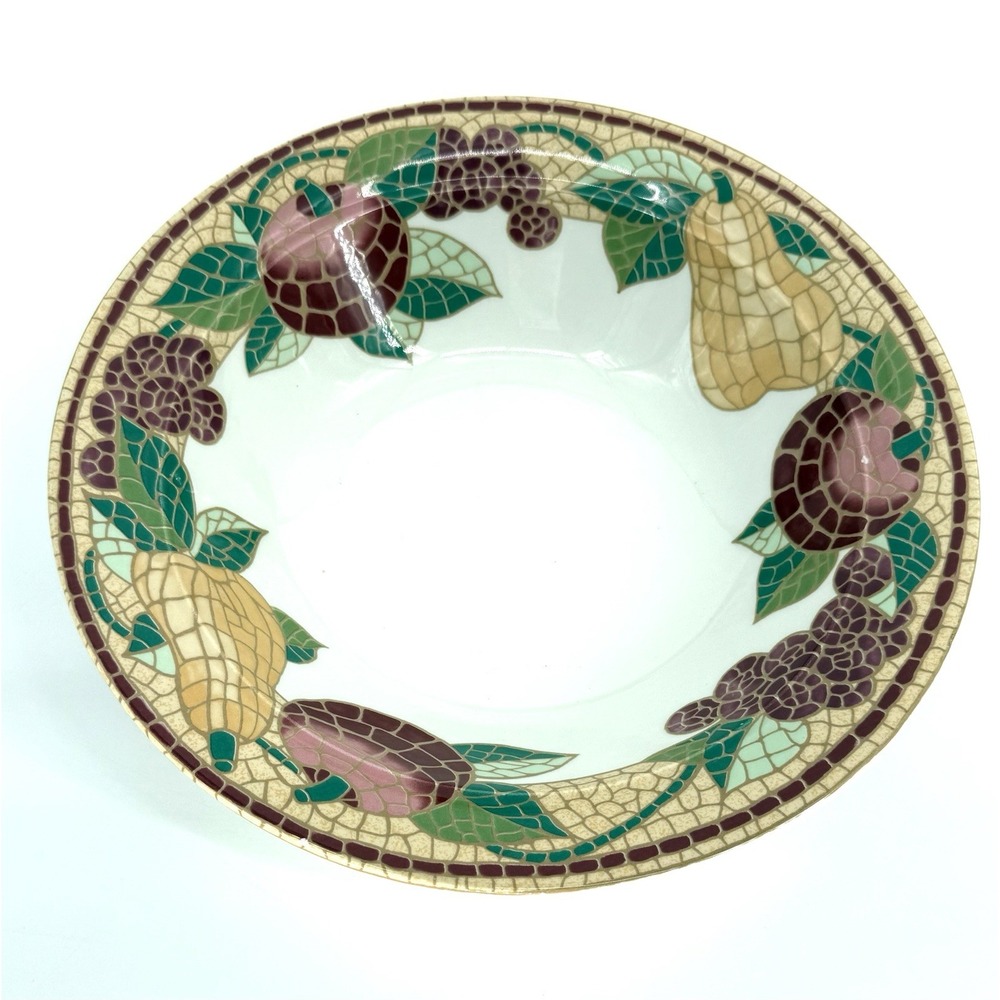 Pier 1 Italy Mosaic Fruit Bowl Large Serving Pasta Salad Soup 11 3/4" Earthenwar